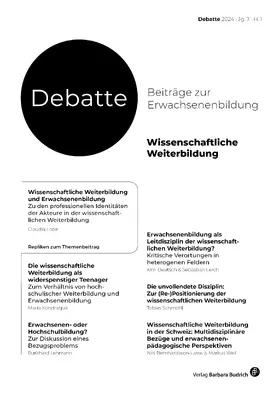 Debatte. Beiträge zur Erwachsenenbildung | Verlag Barbara Budrich | Zeitschrift | www.sack.de