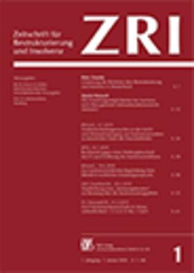  ZRI - Zeitschrift für Restrukturierung und Insolvenz | Zeitschrift |  Sack Fachmedien