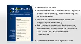 Deutscher Fachverlag GmbH, Fachmedien Recht, Frankfurt am Main |  Der Sanierungsberater | Zeitschrift |  Sack Fachmedien