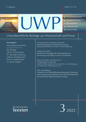  UWP - Umweltrechtliche Beiträge aus Wissenschaft und Praxis | Zeitschrift |  Sack Fachmedien