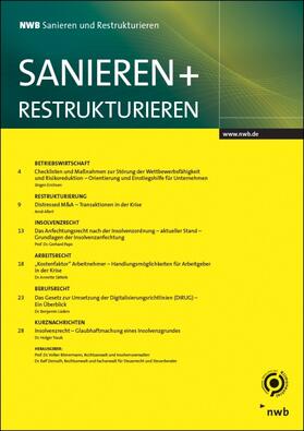 NWB Sanieren und Restrukturieren | NWB Verlag | Zeitschrift | sack.de