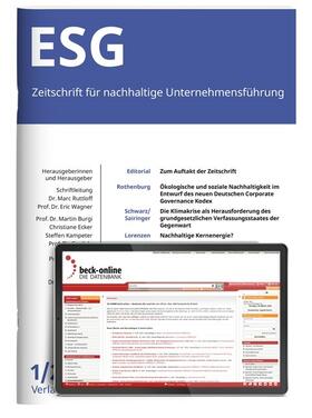 ESG - Zeitschrift für nachhaltige Unternehmensführung | C.H.Beck | Zeitschrift | sack.de
