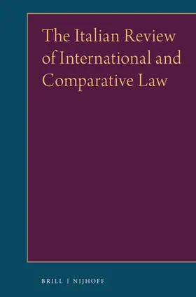 The Italian Review of International and Comparative Law | Brill | Nijhoff | Zeitschrift | sack.de