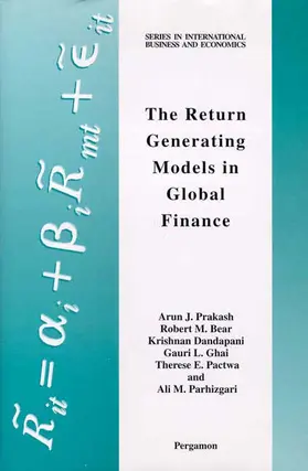 Prakash / Bear |  The Return Generating Models in Global Finance | Buch |  Sack Fachmedien