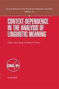 Kamp / Partee |  Context-Dependence in the Analysis of Linguistic Meaning | Buch |  Sack Fachmedien