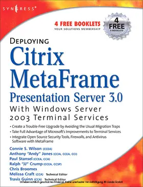 Craft |  Deploying Citrix MetaFrame Presentation Server 3.0 with Windows Server 2003 Terminal Services | eBook | Sack Fachmedien