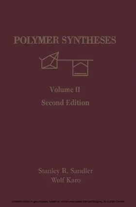 Sandler / Karo |  Polymer Syntheses | eBook | Sack Fachmedien