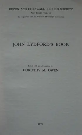 Owen |  John Lydford's Book | Buch |  Sack Fachmedien