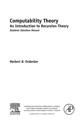 Enderton | Computability Theory | E-Book | www.sack.de