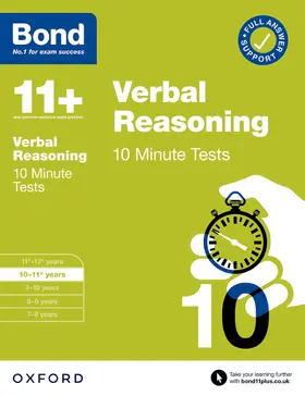 Down |  Bond 11+ 10 Minute Tests Verbal Reasoning 10-11 years: For 11+ GL assessment and Entrance Exams | Buch |  Sack Fachmedien