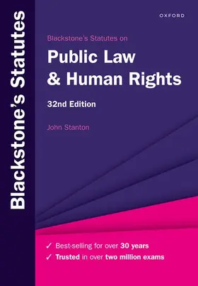 Stanton |  Blackstone's Statutes on Public Law & Human Rights | Buch |  Sack Fachmedien