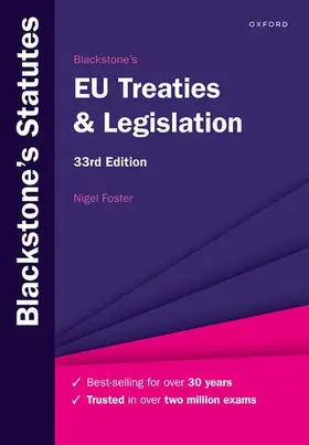 Foster |  Blackstone's EU Treaties & Legislation | Buch |  Sack Fachmedien