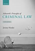 Horder |  Ashworth's Principles of Criminal Law | Buch |  Sack Fachmedien