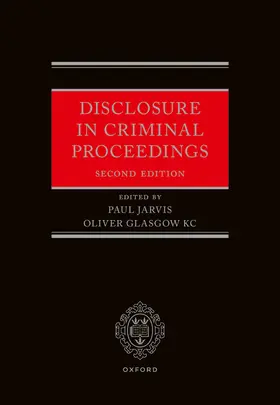 Jarvis / Glasgow |  Disclosure in Criminal Proceedings | Buch |  Sack Fachmedien