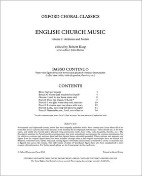 King / Rutter | English Church Music, Volume 1: Anthems and Motets | Sonstiges | 978-0-19-337584-0 | www.sack.de