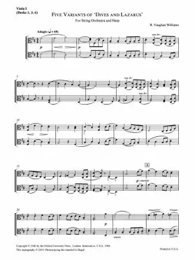 Vaughan Williams |  Five Variants on 'Dives and Lazarus': Five Variants on 'Dives and Lazarus' | Buch |  Sack Fachmedien