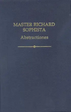 Ebbesen / Sirridge / Ashworth |  Master Richard Sophista: Abstractiones | Buch |  Sack Fachmedien