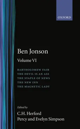 Jonson / Herford / Simpson |  Complete Critical Edition | Buch |  Sack Fachmedien