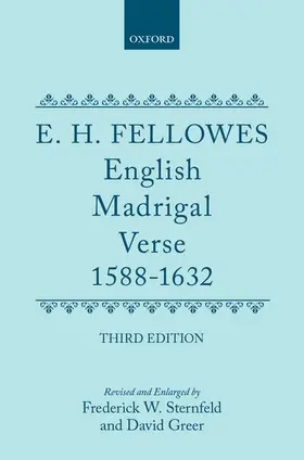 Sternfeld / Greer |  English Madrigal Verse 1588-1632 | Buch |  Sack Fachmedien