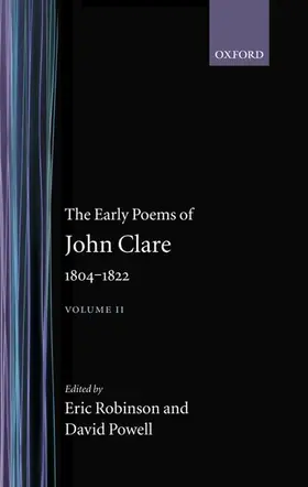 Clare / Robinson / Powell |  The Early Poems of John Clare 1804-1822 | Buch |  Sack Fachmedien