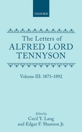 Tennyson / Lang / Shannon |  Volume III: 1871-1892 | Buch |  Sack Fachmedien