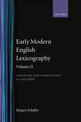 Schäfer |  Early Modern English Lexicography | Buch |  Sack Fachmedien
