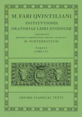 Winterbottom |  Quintilian Institutionis Oratoriae Vol. I | Buch |  Sack Fachmedien