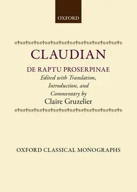 Claudian / Claudianus / Gruzelier |  de Raptu Prosperpinae | Buch |  Sack Fachmedien