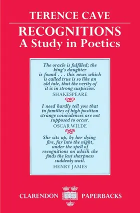 Cave |  Recognitions a Study in Poetics | Buch |  Sack Fachmedien