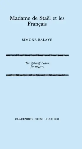 Balaye / Balayé |  Madame de Stael et les Francais | Buch |  Sack Fachmedien