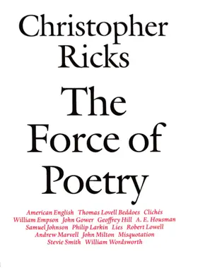 Ricks |  The Force of Poetry | Buch |  Sack Fachmedien