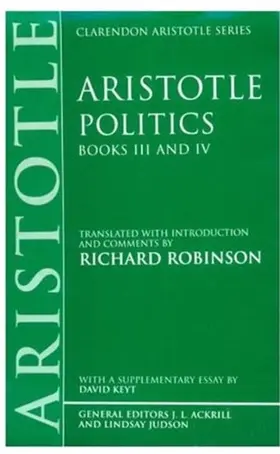 Aristotle |  Politics: Books III and IV | Buch |  Sack Fachmedien