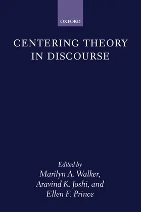 Walker / Joshi / Prince |  Centering Theory in Discourse | Buch |  Sack Fachmedien