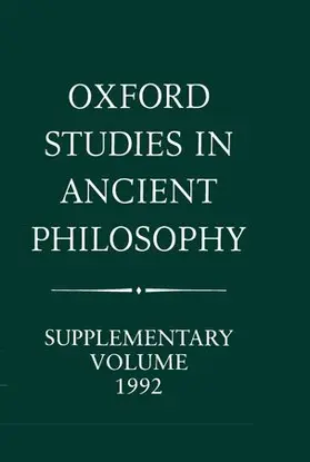 Klagge / Smith |  OXF STUD ANCIENT PHILOS SUPP 1992 OSAP C | Buch |  Sack Fachmedien