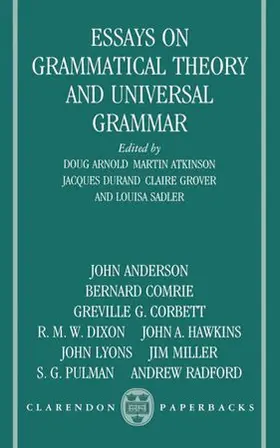 Arnold / Durand / Atkinson |  Essays on Grammatical Theory and Universal Grammar | Buch |  Sack Fachmedien