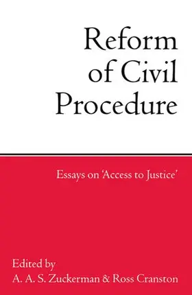 Cranston / Zuckerman |  Reform of Civil Procedure | Buch |  Sack Fachmedien