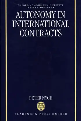 Nygh |  Autonomy in International Contracts | Buch |  Sack Fachmedien