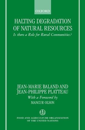Baland / Platteau | Halting Degradation of Natural Resources | Buch | 978-0-19-829061-2 | sack.de