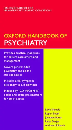 Semple / Smyth / Burns |  Oxford Handbook of Psychiatry | Buch |  Sack Fachmedien