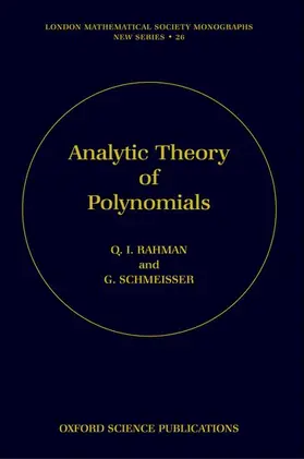 Rahman / Schmeisser |  Analytic Theory of Polynomials | Buch |  Sack Fachmedien