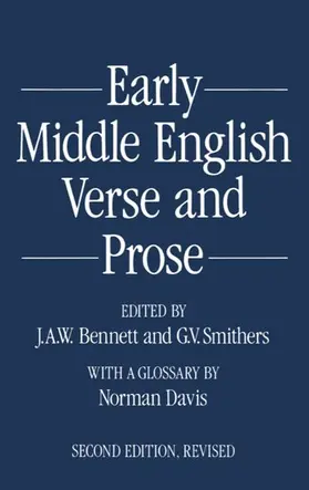 Bennett / Smithers |  Early Middle English Verse and Prose. 1155-1300 | Buch |  Sack Fachmedien