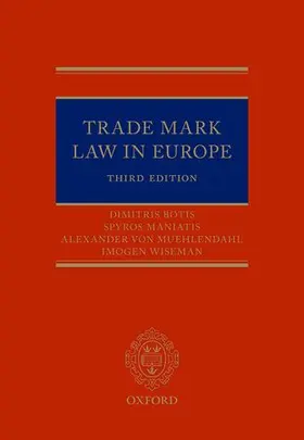 von Mühlendahl / Botis / Maniatis |  TRADE MARKS IN EUROPE 3E C | Buch |  Sack Fachmedien