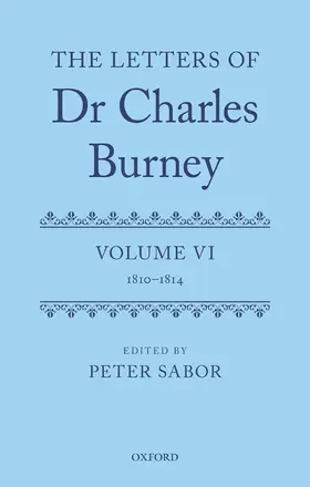 Sabor |  The Letters of Dr Charles Burney | Buch |  Sack Fachmedien