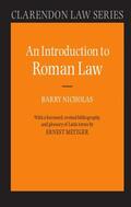 Nicholas / Metzger |  An Introduction to Roman Law | Buch |  Sack Fachmedien