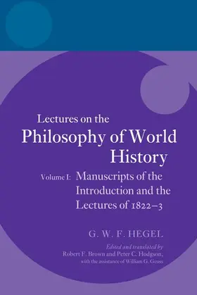  Hegel: Lectures on the Philosophy of World History, Volume I | Buch |  Sack Fachmedien