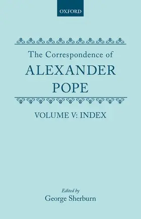 Pope / Sherburn |  The Correspondence of Alexander Pope | Buch |  Sack Fachmedien