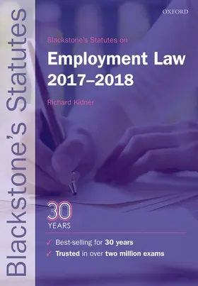 KIDNER / Kidner |  Blackstone's Statutes on Employment Law 2017-2018 | Buch |  Sack Fachmedien