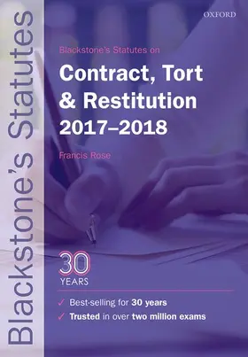 ROSE / Rose |  Blackstone's Statutes on Contract, Tort & Restitution 2017-2018 | Buch |  Sack Fachmedien