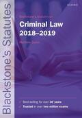 Dyson |  Blackstone's Statutes on Criminal Law 2018-2019 | Buch |  Sack Fachmedien