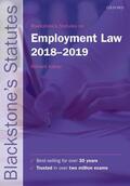 Kidner |  Blackstone's Statutes on Employment Law 2018-2019 | Buch |  Sack Fachmedien